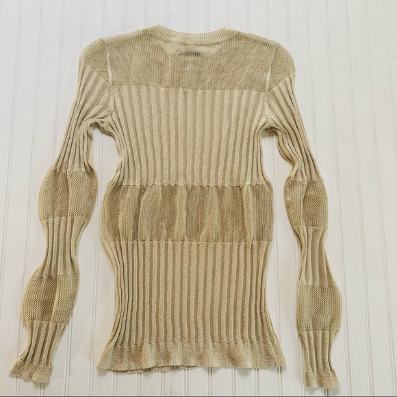 J Brand Metallic Gold Andrea Ribbed Top - Picture 4 of 8